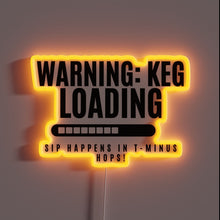 Charger l&#39;image dans la galerie, Neon beer sign displaying countdown to keg loading and hops