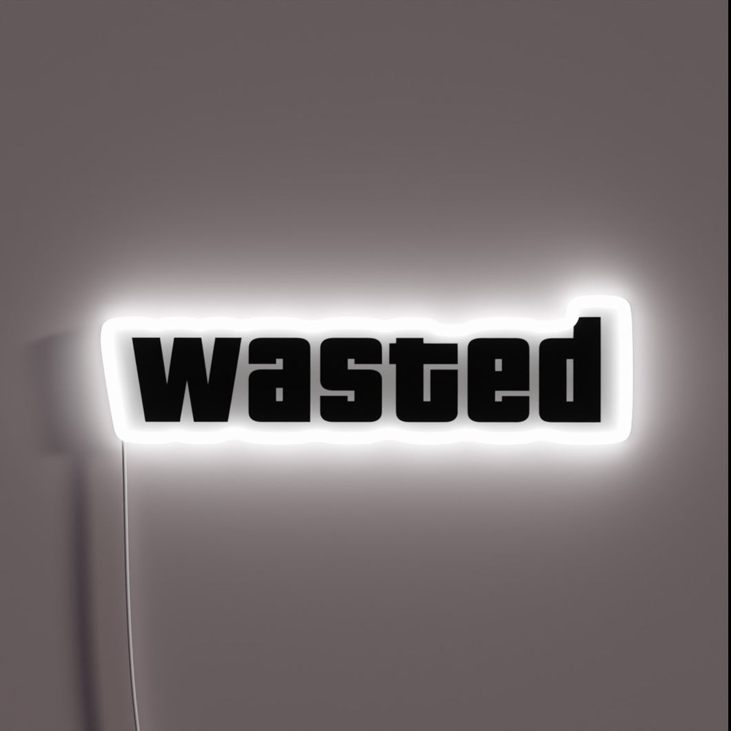 Vibrant, glowing neon sign with wasted RGB LED lighting display.