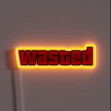 Vibrant LED sign with wasted RGB colors and distressed design.