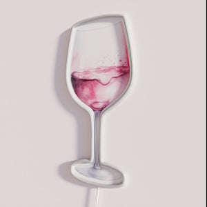 Neon Bar Decor Glass Red Wine Artful Colorful Modern Lighting