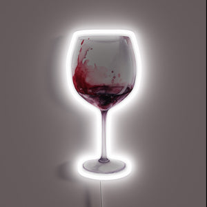 Artistic Neon Sign Depicting Red Wine in Vibrant Colorful Design