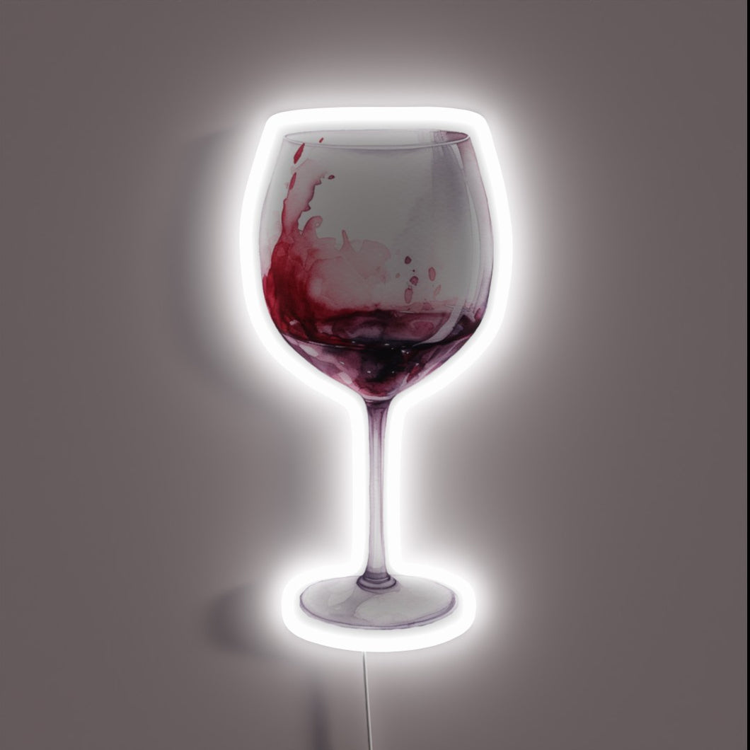 Artistic Neon Sign Depicting Red Wine in Vibrant Colorful Design