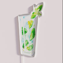 Charger l&#39;image dans la galerie, RGB Neon Sign Hand-Drawn Mojito Cocktail Watercolor Illustration Wall Decor