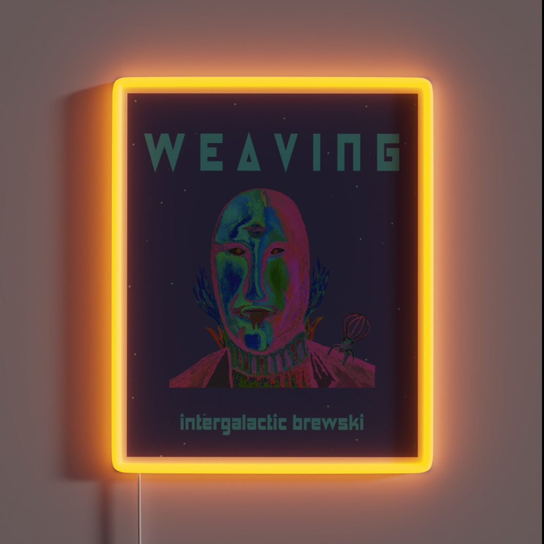 Galaxy-themed neon bar decoration with RGB programmable LED lighting effects