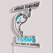 Charger l&#39;image dans la galerie, Neon weekend forecast fishing decor with colorful RGB LED lighting