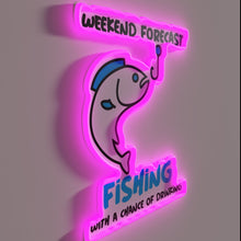 Charger l&#39;image dans la galerie, Neon weekend fishing forecast display for your favorite hangout spot