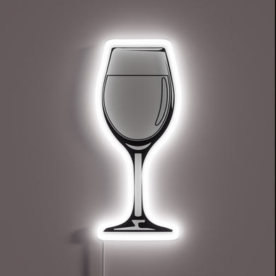 Glowing RGB Neon Sign: Wein Weinglas Wine Glass Illuminated Display
