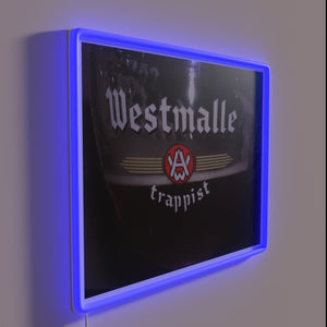 Westmalle Trappist Beer in Elegant Glass with Neon RGB Lighting