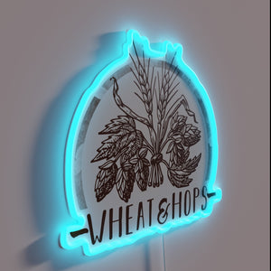 Wheat fields meet hops in vibrant, neon brewery-inspired artistry
