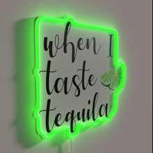 Charger l&#39;image dans la galerie, Sleek RGB illuminated tequila tasting room decor statement wall art