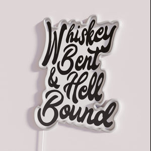 Unique whiskey bar decor with bendy twisted LED neon lighting
