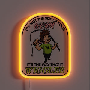 Glowing Neon Sign Featuring Color-Changing Worm Artwork for Anglers