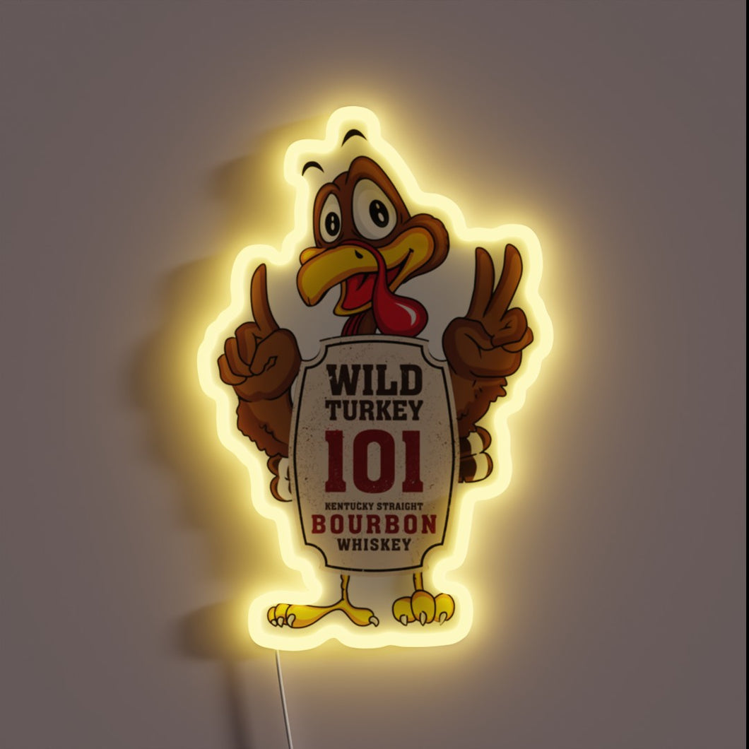 Retro Bar Decor Neon Sign - Wild Turkey Bourbon Spirit Gift