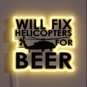Helicopter Mechanic Services: Beer Fuelled Repairs in Neon Glory