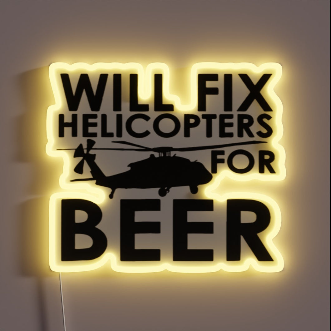 Helicopter Mechanic Services: Beer Fuelled Repairs in Neon Glory