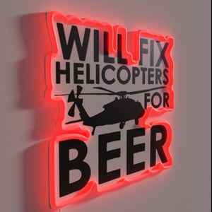 Beer rewards motivate me to fix helicopters day and night