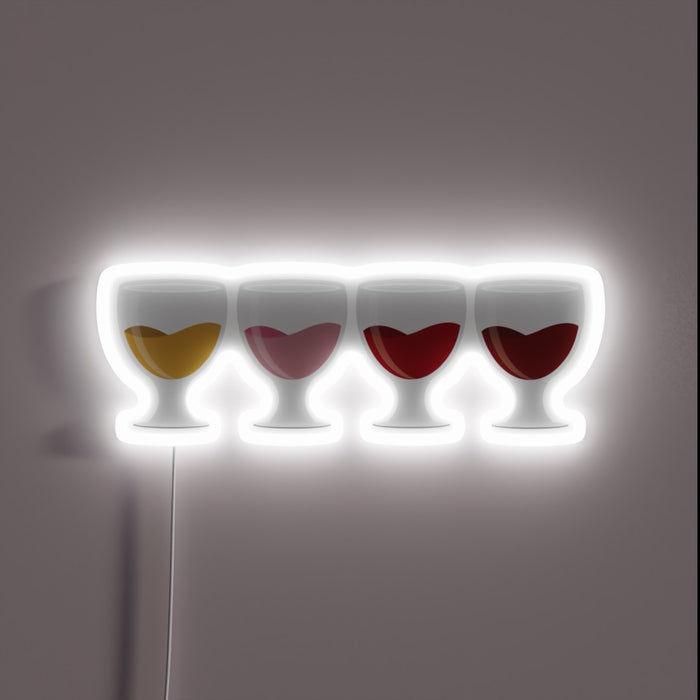Shining Wine Glass LED Sign with Vibrant RGB Neon Accents