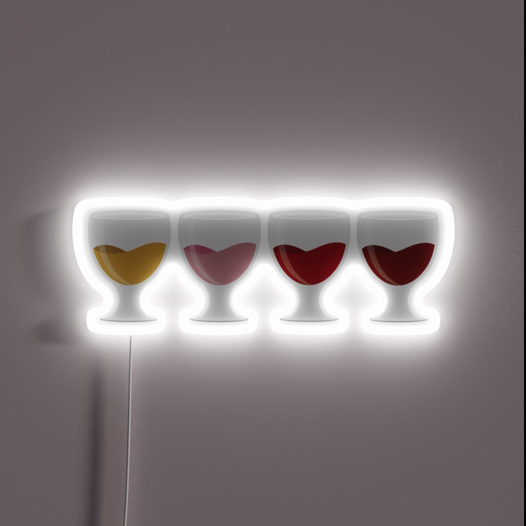 Shining Wine Glass LED Sign with Vibrant RGB Neon Accents
