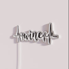 Charger l&#39;image dans la galerie, RGB Neon Sign for Home Decor with Wine and Heartbeat Design