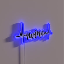 Charger l&#39;image dans la galerie, Vibrant White Neon Sign Featuring Wine Heartbeat and Elegant Design