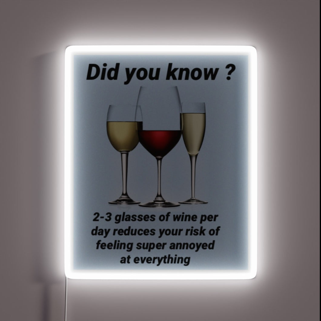 Vibrant Wine Necessity Neon Sign Glows in Bold Colorful Lighting