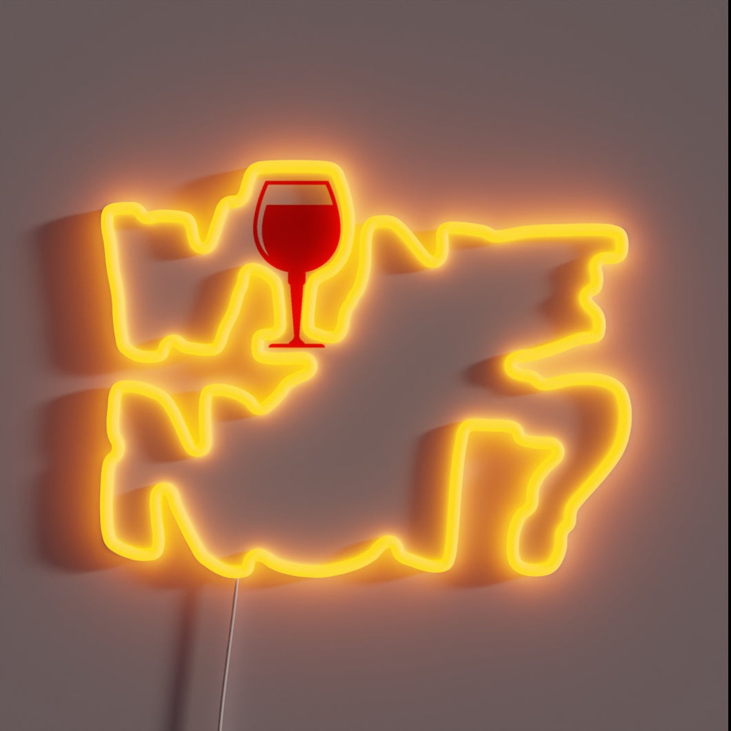 Eye-catching neon wine sign for wine enthusiasts and home bars.