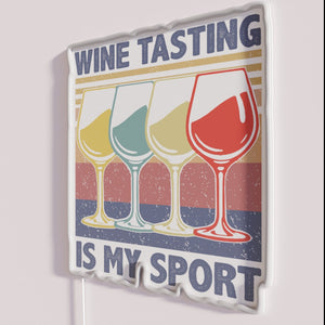 RGB Neon Sign: Wine Tasting Enthusiast's Favorite Hobby and Sport Decor