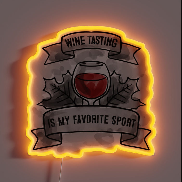 Sparkling Wine and Cheers in Vibrant Neon Accented Illuminated Sign