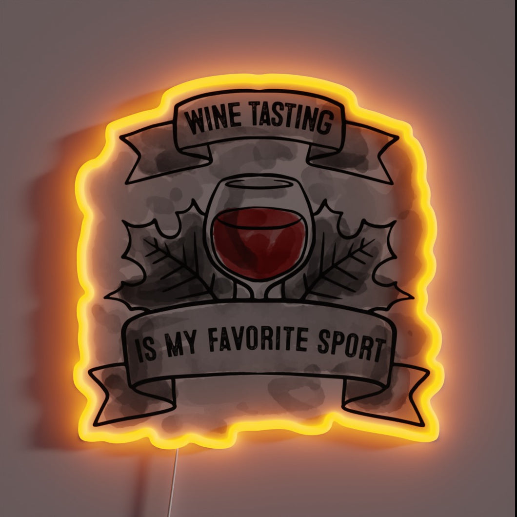 Sparkling Wine and Cheers in Vibrant Neon Accented Illuminated Sign