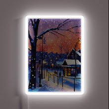 Charger l&#39;image dans la galerie, Festive Winter&#39;s Evening Ambiance with Vibrant RGB Neon Lighting