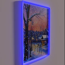 Charger l&#39;image dans la galerie, Softly glowing winter evening ambiance with colorful RGB neon lights.