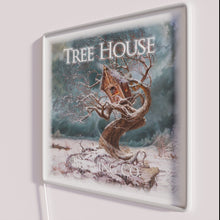 Charger l&#39;image dans la galerie, Cozy winter cabin ambiance with colorful RGB LED neon glow