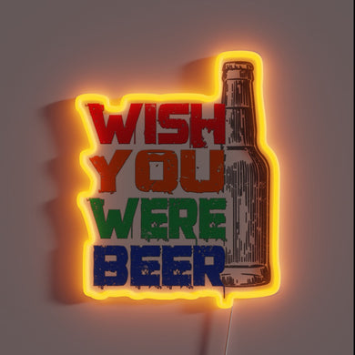 Witty neon sign lamp to humorously express beer longing indoors.