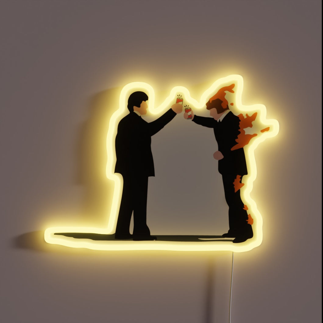 Quirky neon sign perfect for beer lovers' fun gathering spaces.