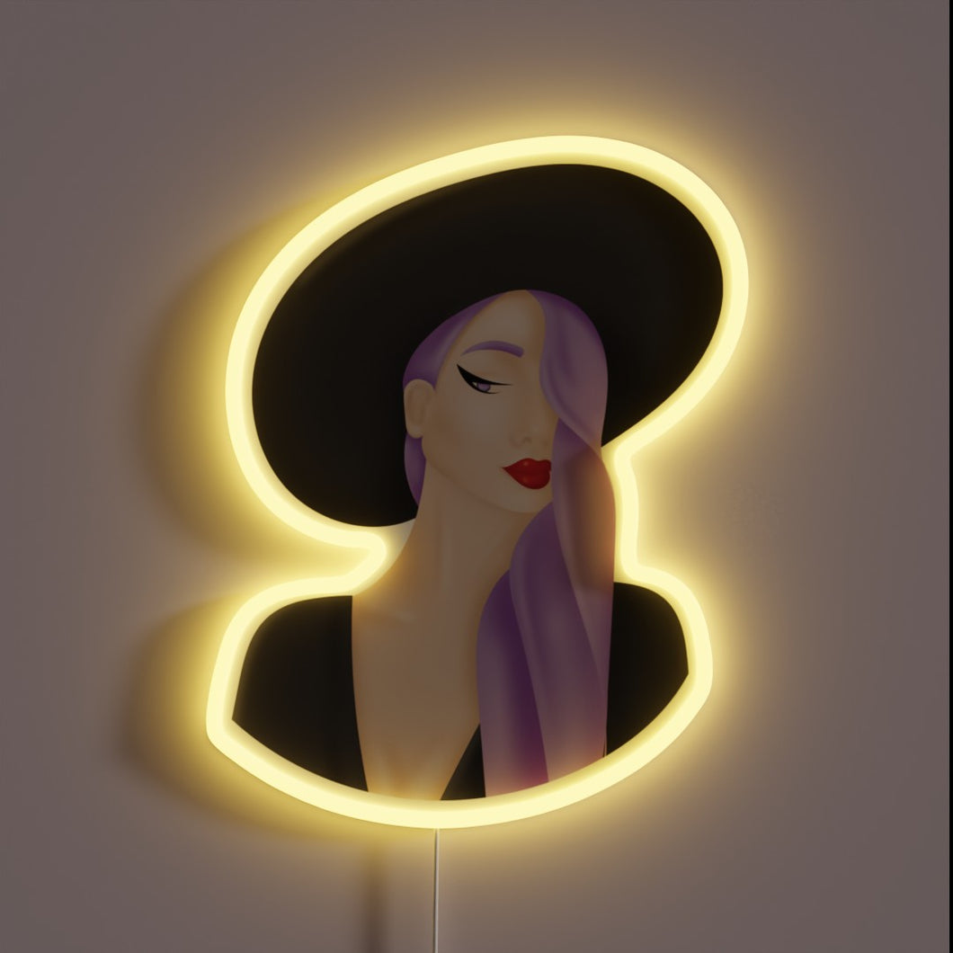 Witchy Whimsy Neon Sign with Color-Changing RGB Glowing Accents
