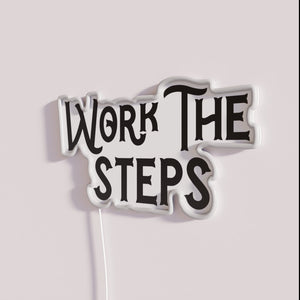 12-Step Recovery Support Sign with Vibrant RGB Neon Lighting