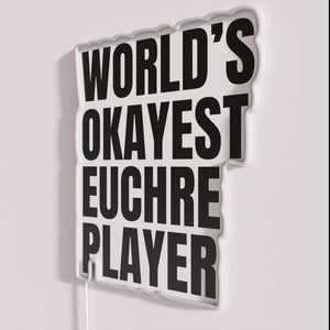 Neon Sign for Humorous Euchre Enthusiast with Black and RGB Lighting