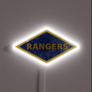 WWII US Army Ranger Badge Distressed LED Sign Illumination