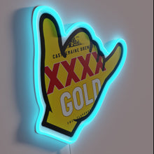 Charger l&#39;image dans la galerie, Vintage style 4x4 neon gold LED light box decoration