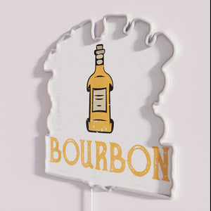 Whiskey lover's dream neon sign with vibrant bourbon color display