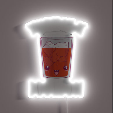 Vibrant bourbon-themed LED neon bar decor with RGB lighting effects.