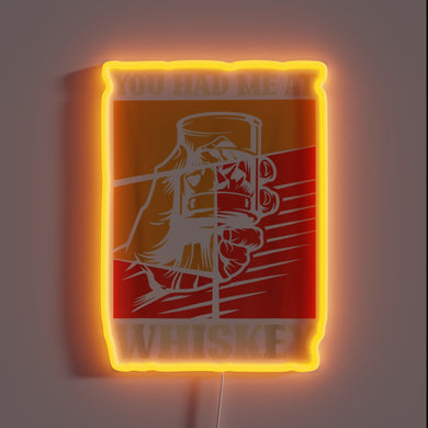 Eye-catching bourbon-themed neon sign adds whiskey connoisseur's rustic charm vibe.