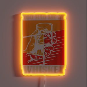 Eye-catching bourbon-themed neon sign adds whiskey connoisseur's rustic charm vibe.