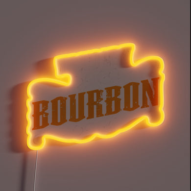 Welcome to Your Home Bar with Edgy Bourbon Whiskey Neon Sign