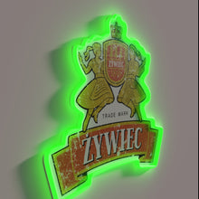 Charger l&#39;image dans la galerie, Neon Illuminated Map of Zywiec City in Southern Poland&quot;.