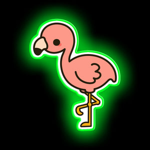 flamingo green for bedroom neon led