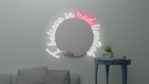 Personalized neon mirror sign