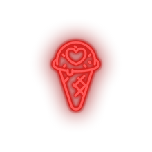 Charger l&#39;image dans la galerie, red ice_cream led heart ice cream love relationship romance sweet valentine day neon factory