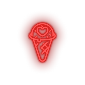 red ice_cream led heart ice cream love relationship romance sweet valentine day neon factory