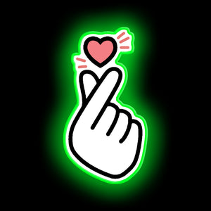 Kpop - signe de néon de coeur doigt